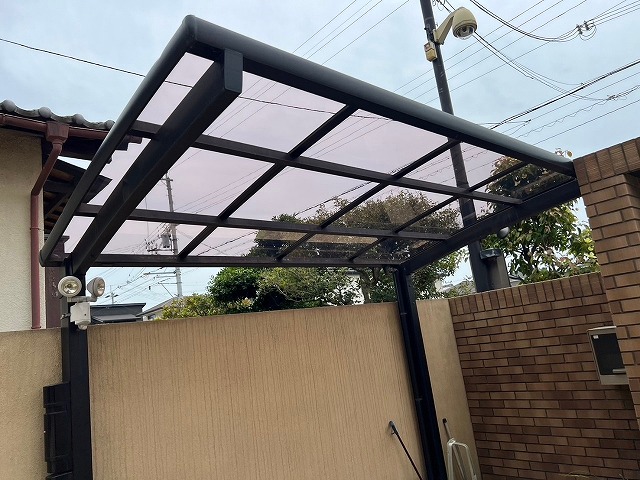 加古川市　サイクルポート屋根交換